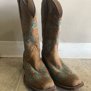Circle G Women's Dragonfly Embroidered Cowgirl Boots - Square Toe